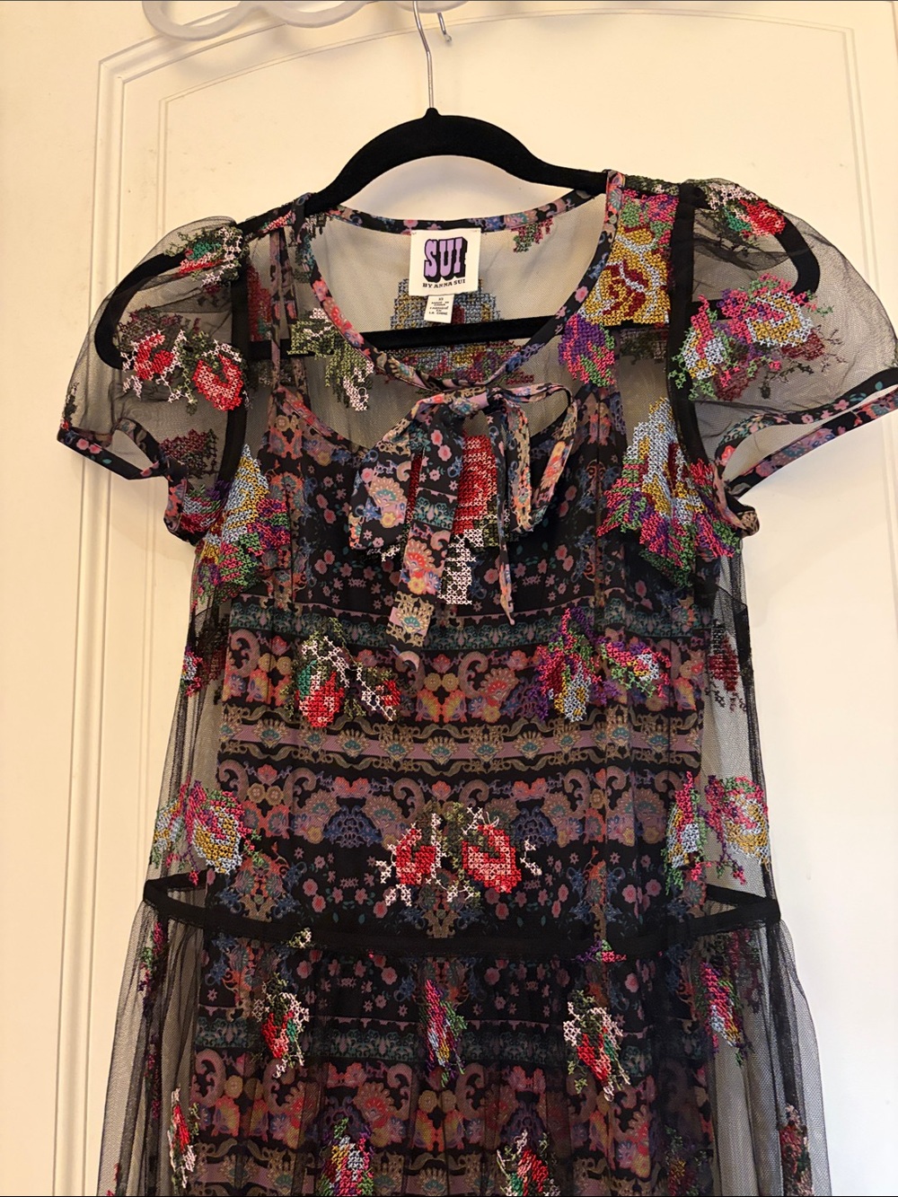 Sui by Anna Sui sheer dress with slip XS
